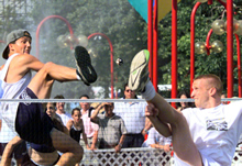 Emmanuel Bouchard at the 1998 world footbag championships